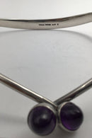 Bent Knudsen Sterling Sølv Halsring Ametyst &nbsp;