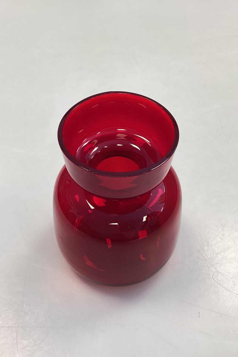 Rødt Hyacintglas Holmegaard / Kastrup / Fyens Glasværk