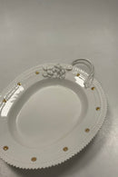 Royal Copenhagen Flora Danica Hvid Bladformet Assiet No. 554 / 3541