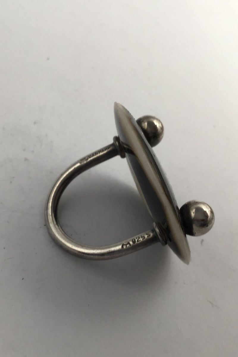 Royal Copenhagen / A Michelsen Porcelæn / Sterling Sølv Moderne Ring