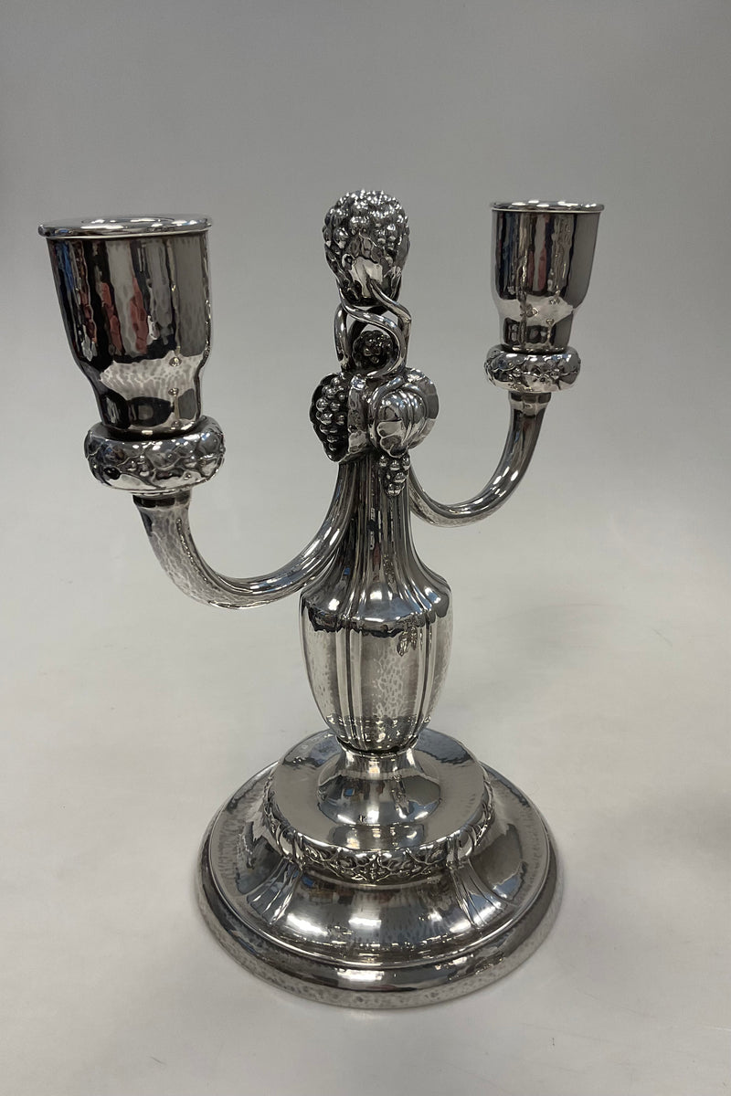 Par Georg Jensen Sterling Sølv 2-armet Lysestager No. 212