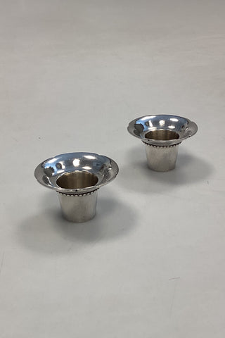 2 stk. Georg Jensen Lysmanchetter i Sterling Sølv