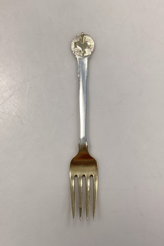 A. Michelsen Mindegaffel i delvist forgyldt Sterling Sølv