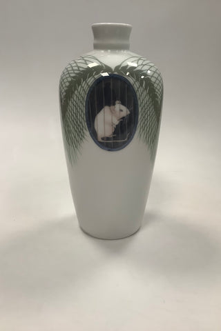 Royal Copenhagen Unika Vase af Jenny Meyer med rotter / mus No. 10599 Februar 1911