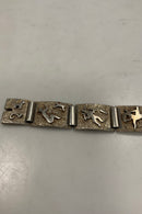 Flot Håndlavet Sølv armbånd med animistiske motiver