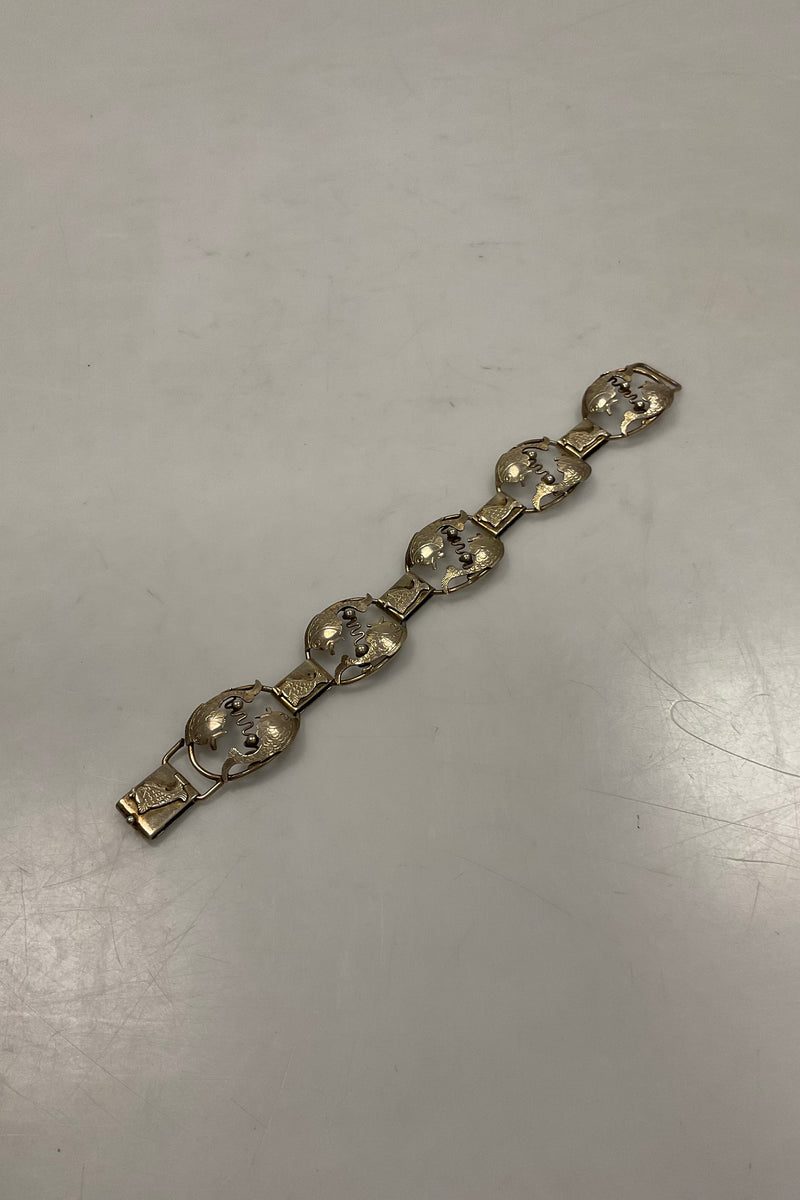 Forgyldt Sølvarmbånd med fisk af Niels Anker Leth Jensen No. 2