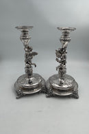 Par Tysk / Østrig / Ungarn Sølv Lysestager med puttier