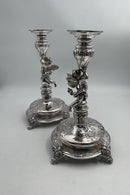 Par Tysk / Østrig / Ungarn Sølv Lysestager med puttier