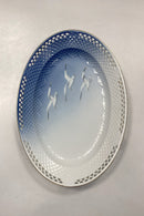 Bing & Grøndahl Seagull with Gold Oval Platter with Openwork Edge No. 15/315.5