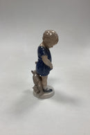 Royal Copenhagen Figur af Dreng med Bamse No 3468