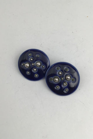 Royal Copenhagen / A Michelsen Porcelain / Sterling Silver Earrings