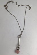 Georg Jensen Sterling Sølv Vedhæng No 473A Sphere (Rosa Quartz) (Stor)