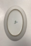 Bing og Grøndahl Blålmalet / Musselmalet Riflet Ovalt Fad med Logo No. 2077
