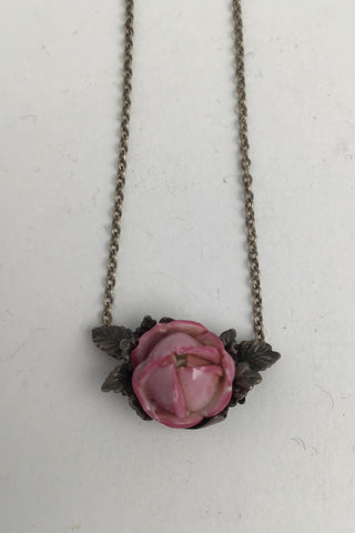 ロイヤルコペンハーゲン ネックレス ピンク系　ローズ　薔薇　925 ジュエリー - ロイヤルコペンハーゲン