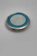 Engelsk Sterling Sølv Pilleæske med Lyseblå Emalje