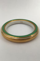 Royal Copenhagen Porcelain Bangle Green / Gold