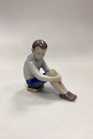 Bing and Grøndahl Figurine - Boy with Books / School Vacation No. 1742