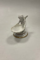 Royal Copenhagen Bisque / Bisquit Skål med musling og Amor