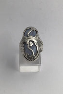 Georg Jensen Sterling Sølv Ring No. 18 Chalcedon Moonlight Blossom