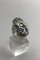 Georg Jensen Sterling Sølv Ring No. 18 Chalcedon Moonlight Blossom