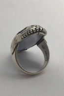 Georg Jensen Sterling Sølv Ring No. 18 Chalcedon Moonlight Blossom
