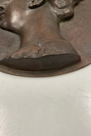 Dansk silhouetportræt af ung dame i Bronze Signeret A.S. Jag 22