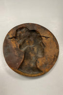 Dansk silhouetportræt af ung dame i Bronze Signeret A.S. Jag 22