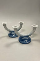 Par Bing og Grøndahl Julerose 2-armet Lysestager No. 235