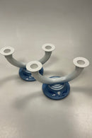 Par Bing og Grøndahl Julerose 2-armet Lysestager No. 235