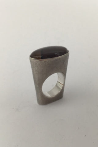 Jytte Kløve Sterling Sølv Cocktail Ring (Agat)