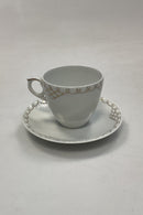 Royal Copenhagen Prinsesse Guld Espresso Kop med Underkop No. 054/055