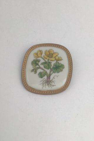 Royal Copenhagen Flora Brooch / Pendant  Porcelain and Sterling Silver (Anton Michelsen).
