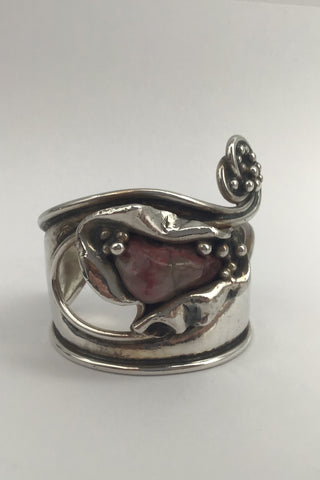 Jacob Hull Silver-Plated Metal Bangle with Stones