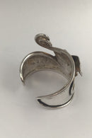 Jacob Hull Forsølvet Metal Armring med Sten