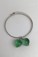 Bent Knudsen Sterling Sølv Armring (Grønne Glasperler)