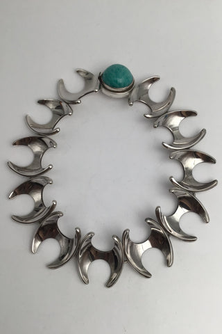 Georg Jensen Sterling Sølv Halskæde No. 130 Turkis Henning Koppel