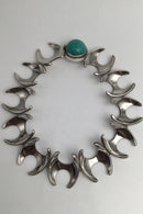 Georg Jensen Sterling Sølv Halskæde No. 130 Turkis Henning Koppel