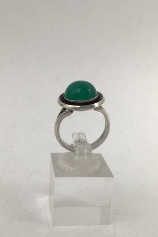 Niels Erik From Sterling Sølv Ring (Grøn Agat)