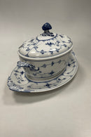 Royal Copenhagen Musselmalet Riflet oval terrin No 214 med underfad No. 217