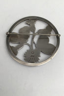 Georg Jensen Sterling Sølv Broche No. 283 med Sommerfuglemotiv