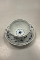 Bing og Grøndahl Blåmalet Riflet Stor Morgen Kop og underkop