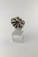 Georg Jensen Sterling Sølv / Guld Ring No. 400 Lene Munthe