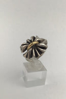 Georg Jensen Sterling Sølv / Guld Ring No. 400 Lene Munthe