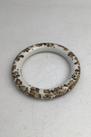 Royal Copenhagen Porcelæn Armring Blomstermotiv (Brunt)