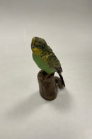 Royal Copenhagen / Aluminia Keramisk Figur af Grøn Undulat No. 477/3188