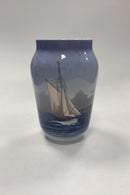 Royal Copenhagen Art Nouveau Vase med skibsmotiv No. 2842/3604