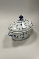 Royal Copenhagen Musselmalet Riflet oval terrin No 214.  1. sortering