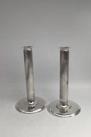 Pair of Georg Jensen Sigvard Bernadotte Sterling Silver Candlesticks No 855E