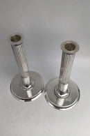 Pair of Georg Jensen Sigvard Bernadotte Sterling Silver Candlesticks No 855E