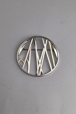 Georg Jensen Sterling Sølv + 18 kt Guld Jubilæumsbroche